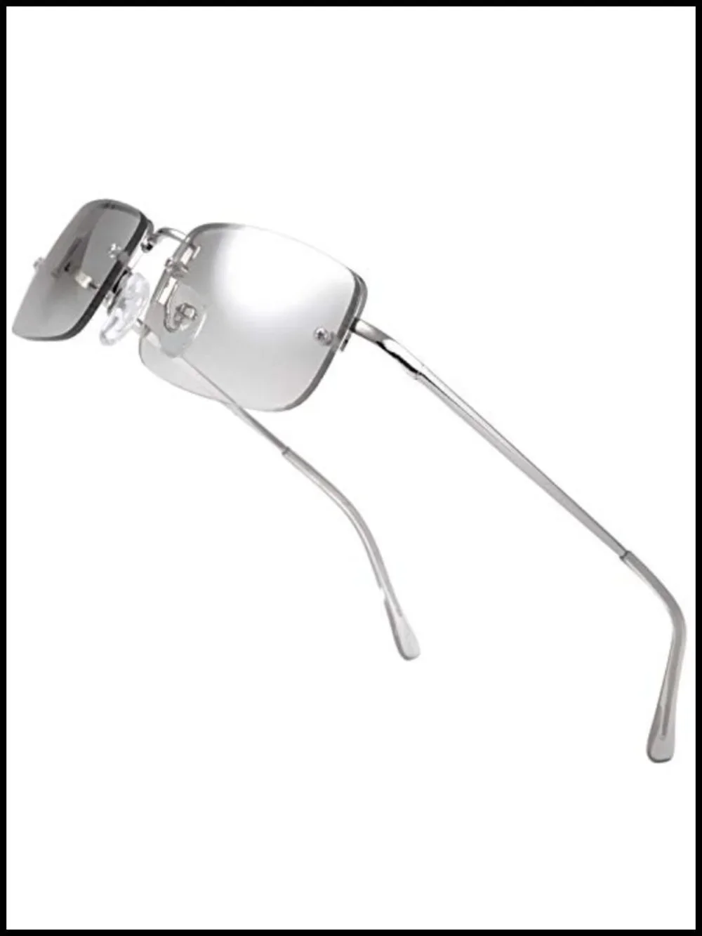 Rectangular Frameless Gradient Sunglasses UV400 Metal